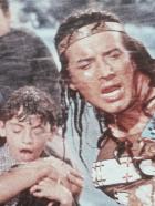 Der Ölprinz - Mit aller Mühe versuchen Winnetou (Pierre Brice, r.) und Richard Forsyth (Terence Hill, hinten), das Floß der Siedler durch die Stromschnellen zu lenken ... © Columbia Pictures