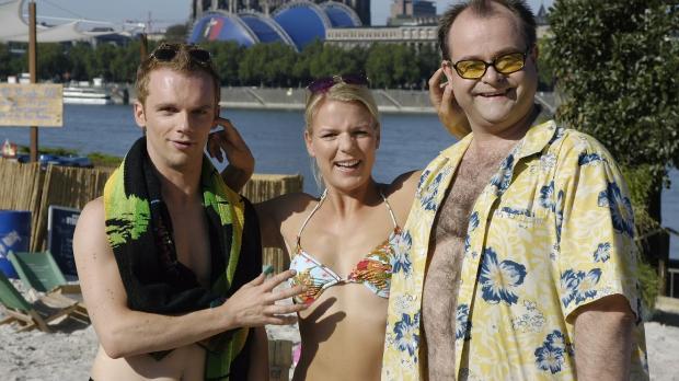 Oliver S. Sat.1 v.l.n.r. Ralf Schmitz, Mirja Boes und Markus Majowski geben wieder heitere Ei...
